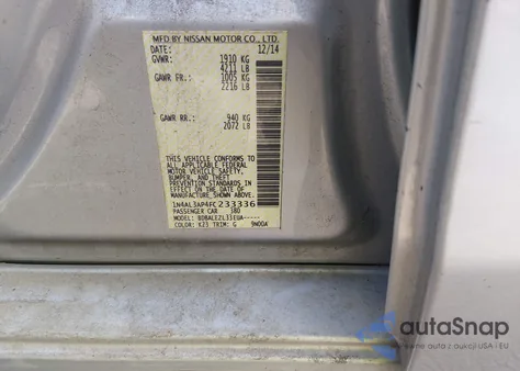 2015 Nissan Altima 2.5/2.5 S/2.5 Sl/2.5 Sv из США, поврежденный, VIN 1N4AL3AP4FC233336